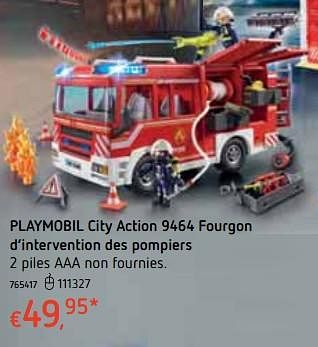 Promotions Playmobil city action 9464 fourgon d`intervention des pompiers - Playmobil - Valide de 18/10/2018 à 06/12/2018 chez Dreamland