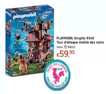 Promotions Playmobil knights 9340 tour d`attaque mobile des nains - Playmobil - Valide de 18/10/2018 à 06/12/2018 chez Dreamland