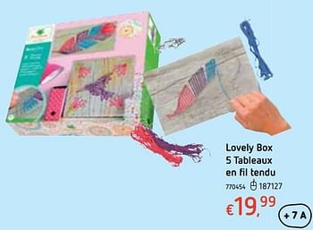 Promoties Lovely box 5 tableaux en fil tendu - Lovely Box - Geldig van 18/10/2018 tot 06/12/2018 bij Dreamland