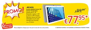 Promotions Archos tablette access 101 3g 10,1 16 go blanc - Archos - Valide de 18/10/2018 à 06/12/2018 chez Dreamland