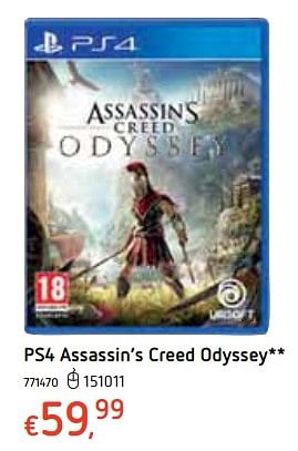 Promoties Ps4 assassin`s creed odyssey - Ubisoft - Geldig van 18/10/2018 tot 06/12/2018 bij Dreamland