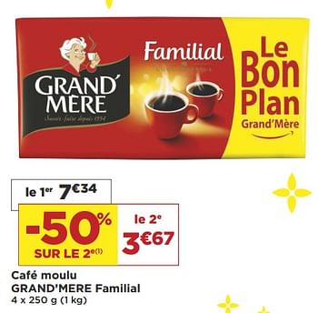 Promoties Café moulu grand`mere familial - Grand Mere - Geldig van 16/10/2018 tot 28/10/2018 bij Super Casino