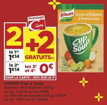 Promotions Knorr cup a soup - Knorr - Valide de 16/10/2018 à 28/10/2018 chez Super Casino
