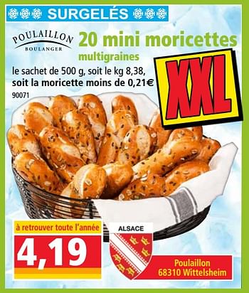 Promoties 20 mini moricettes multigraines - Poulaillon - Geldig van 17/10/2018 tot 23/10/2018 bij Norma
