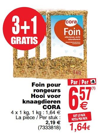 Promoties Foin pour rongeurs hooi voor knaagdieren cora - Huismerk - Cora - Geldig van 16/10/2018 tot 29/10/2018 bij Cora