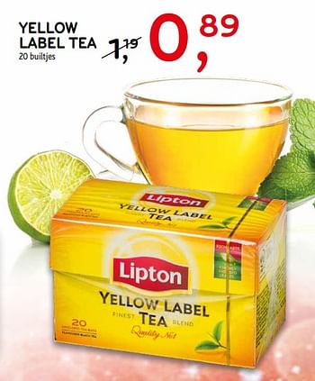 Promoties Yellow label tea - Lipton - Geldig van 17/10/2018 tot 23/10/2018 bij C&B