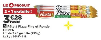 Promotions Pâte à pizza fine et ronde herta - Herta - Valide de 16/10/2018 à 28/10/2018 chez Super Casino