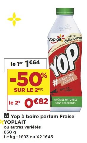 Promotions Yop à boire parfum fraise yoplait - Yoplait - Valide de 16/10/2018 à 28/10/2018 chez Super Casino