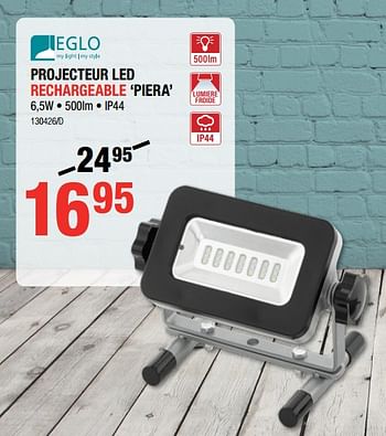 Promotions Projecteur led rechargeable `piera` - Eglo - Valide de 18/10/2018 à 11/11/2018 chez HandyHome