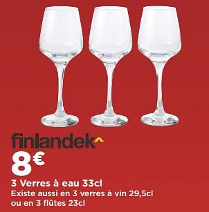 Promoties 3 verres à eau - Finlandek - Geldig van 16/10/2018 tot 28/10/2018 bij Super Casino