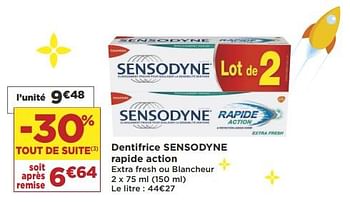 Promoties Dentifrice sensodyne rapide action - Sensodyne - Geldig van 16/10/2018 tot 28/10/2018 bij Super Casino