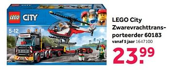 Promoties Lego city zwarevrachttransporteerder 60183 - Lego - Geldig van 08/10/2018 tot 09/12/2018 bij Intertoys