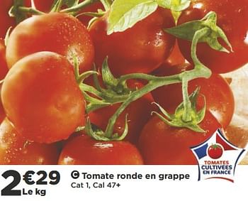 Promotions Tomate ronde en grappe - Produit Maison - Casino - Valide de 16/10/2018 à 28/10/2018 chez Super Casino