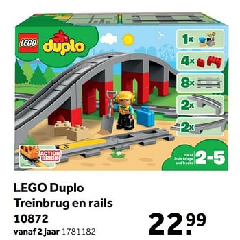 Promoties Lego duplo treinbrug en rails 10872 - Lego - Geldig van 08/10/2018 tot 09/12/2018 bij Intertoys