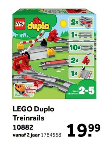 Promoties Lego duplo treinrails 10882 - Lego - Geldig van 08/10/2018 tot 09/12/2018 bij Intertoys
