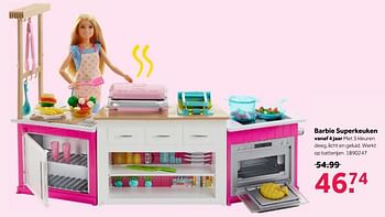 Promoties Barbie superkeuken - Mattel - Geldig van 15/10/2018 tot 04/11/2018 bij Intertoys
