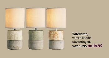 Promoties Tafellamp - Huismerk - Tuinland - Geldig van 15/10/2018 tot 28/10/2018 bij Tuinland