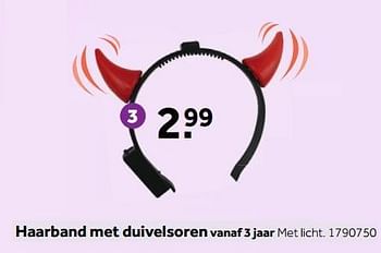 Promoties Haarband met duivelsoren - Huismerk - Intertoys - Geldig van 15/10/2018 tot 04/11/2018 bij Intertoys
