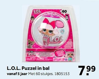 Promoties L.o.l. puzzel in bal - LOL Surprise - Geldig van 15/10/2018 tot 04/11/2018 bij Intertoys