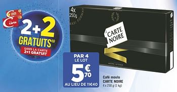 Promotions Café moulu carte noire - CarteNoire - Valide de 16/10/2018 à 28/10/2018 chez Géant Casino