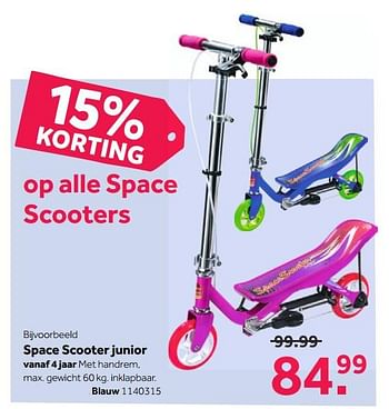 Promoties Space scooter junior blauw - SpaceScooter - Geldig van 15/10/2018 tot 04/11/2018 bij Intertoys