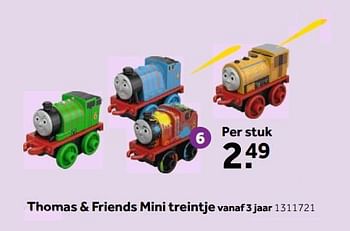 Promoties Thomas + friends mini treintje - Thomas & Friends - Geldig van 15/10/2018 tot 04/11/2018 bij Intertoys