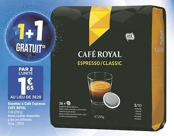 Promotions Dosettes à café espresso cafe royal - Café Royal  - Valide de 16/10/2018 à 28/10/2018 chez Géant Casino