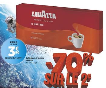 Promotions Café moulu il mattino lavazza - Lavazza - Valide de 16/10/2018 à 28/10/2018 chez Géant Casino