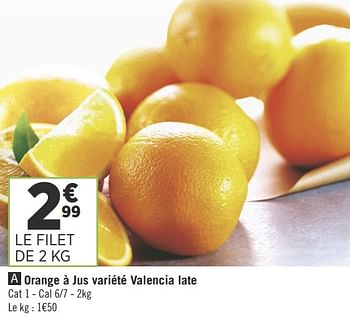 Promotions Orange à jus variété valencia late - Produit Maison - Géant Casino - Valide de 16/10/2018 à 28/10/2018 chez Géant Casino