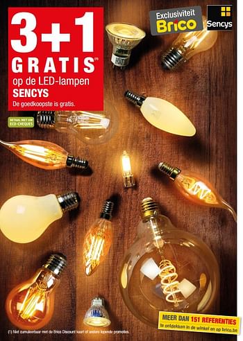 Sencys 3+1 gratis1 op de led-lampen sencys - bij Brico