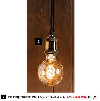 Promoties Led-lamp flame philips - Philips - Geldig van 24/10/2018 tot 12/11/2018 bij Brico