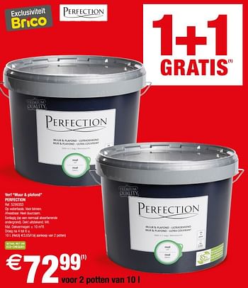 Promoties Verf muur + plafond perfection - Perfection - Geldig van 24/10/2018 tot 12/11/2018 bij Brico