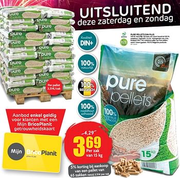 Promotions Pure pellets din plus - Pure Pellets - Valide de 24/10/2018 à 29/10/2018 chez BricoPlanit