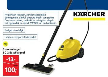 Promoties Kärcher stoomreiniger sc 2 easyfix geel - Kärcher - Geldig van 24/10/2018 tot 06/11/2018 bij Makro