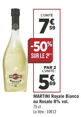 Promoties Martini royale bianco ou rosato - Martini - Geldig van 16/10/2018 tot 28/10/2018 bij Géant Casino