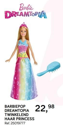 Promoties Barbiepop dreamtopia twinkelend haar princess - Mattel - Geldig van 16/10/2018 tot 11/12/2018 bij Supra Bazar