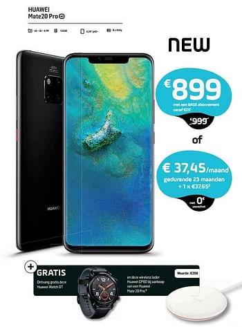 Promoties Huawei mate20 pro - Huawei - Geldig van 17/10/2018 tot 17/11/2018 bij Base