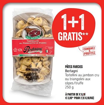 Promoties Pâtes farcies bertagni - Huismerk - Delhaize - Geldig van 18/10/2018 tot 24/10/2018 bij Delhaize