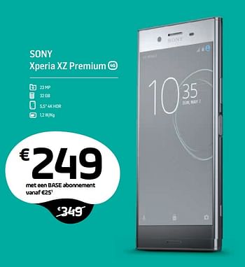 Promoties Sony xperia xz premium - Sony Ericsson - Geldig van 17/10/2018 tot 17/11/2018 bij Base