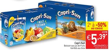 Promotions Capri-sun boisson aux jus de fruits - Capri-Sun - Valide de 23/10/2018 à 28/10/2018 chez Intermarche