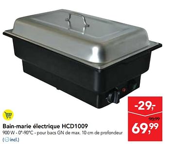 Promotions Bain-marie électrique hcd1009 - Produit maison - Makro - Valide de 24/10/2018 à 06/11/2018 chez Makro