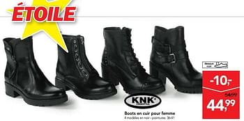 Promotions Boots en cuir pour femme - KNK Freestyle - Valide de 24/10/2018 à 06/11/2018 chez Makro
