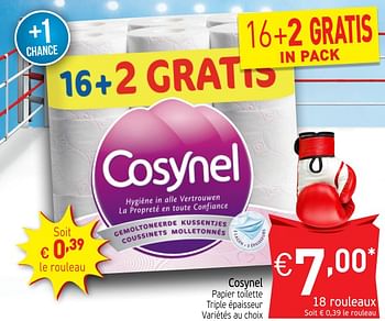 Promotions Cosynel papier toilette triple épaisseur - Cosynel - Valide de 23/10/2018 à 28/10/2018 chez Intermarche