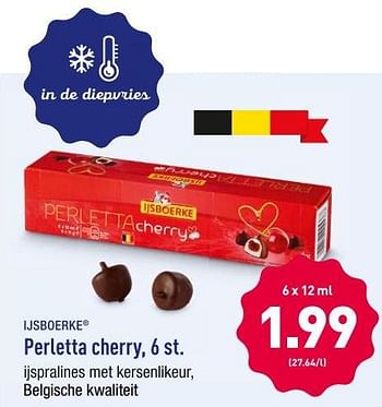 Promoties Perletta cherry - Ijsboerke - Geldig van 22/10/2018 tot 27/10/2018 bij Aldi