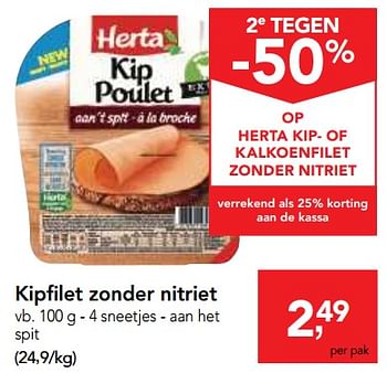 Promoties Kipfilet zonder nitriet - Herta - Geldig van 24/10/2018 tot 06/11/2018 bij Makro