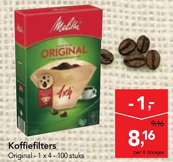 Promoties Koffiefilters - Melitta - Geldig van 24/10/2018 tot 06/11/2018 bij Makro