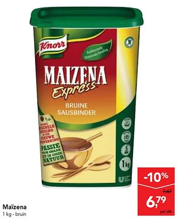 Promoties Maïzena - Knorr - Geldig van 24/10/2018 tot 06/11/2018 bij Makro