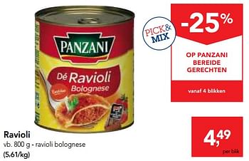 Promoties Ravioli ravioli bolognese - Panzani - Geldig van 24/10/2018 tot 06/11/2018 bij Makro