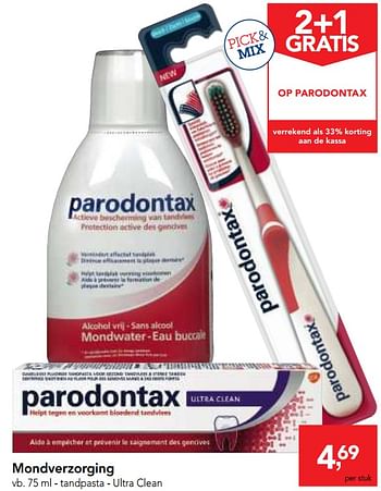 Promoties Mondverzorging tandpasta - ultra clean - Parodontax - Geldig van 24/10/2018 tot 06/11/2018 bij Makro