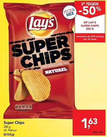 Promoties Super chips - Lay's - Geldig van 24/10/2018 tot 06/11/2018 bij Makro
